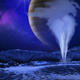 Artist’s impression of a water plume on Europa.